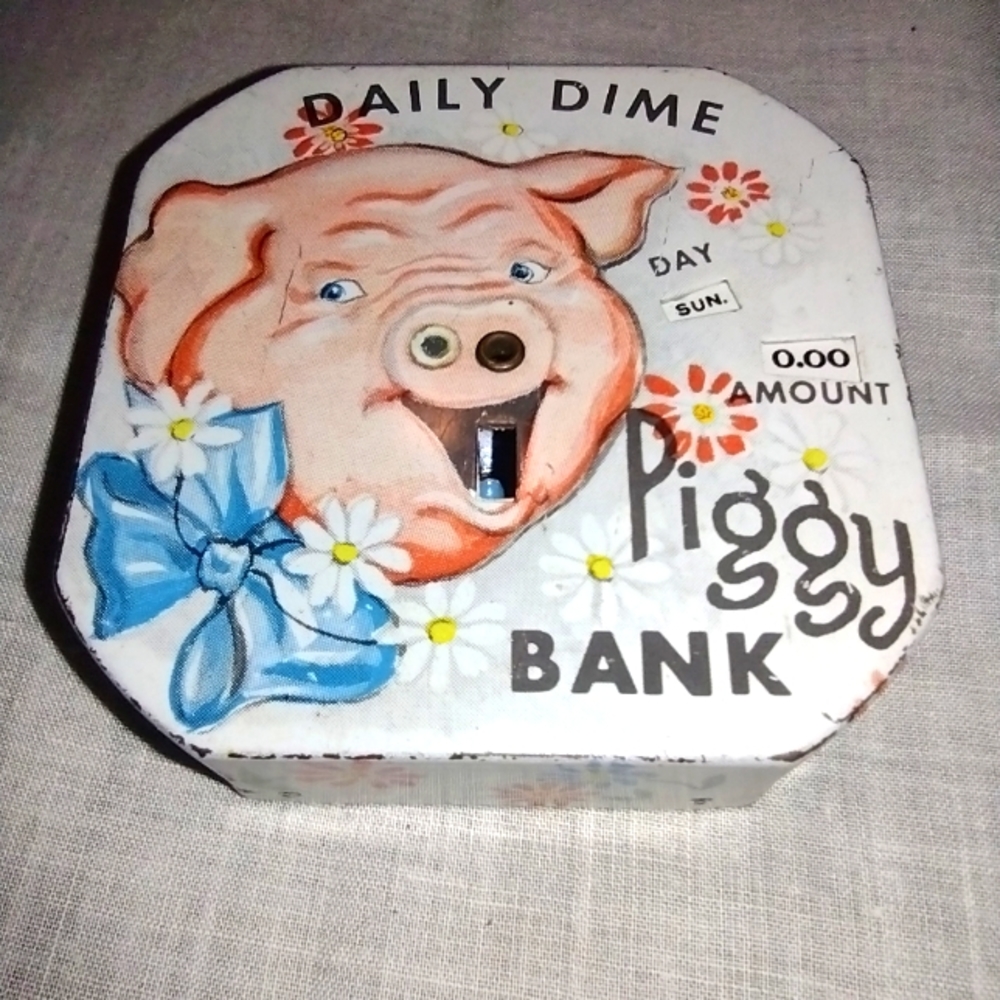 VINTAGE PIGGY DIME BANK